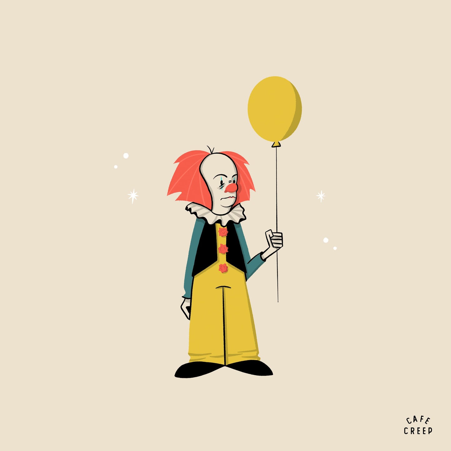 A Clown & His Balloon (fine art print)